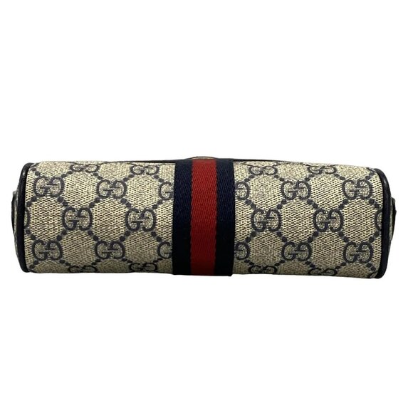 Auth GUCCI Ophidia GG Supreme Mini Bag 517350 Cream Navy Red PVC Leather - Picture 7 of 16